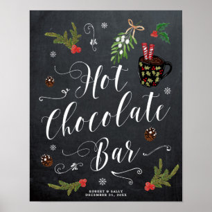 winter christmas wedding hot chocolate bar sign