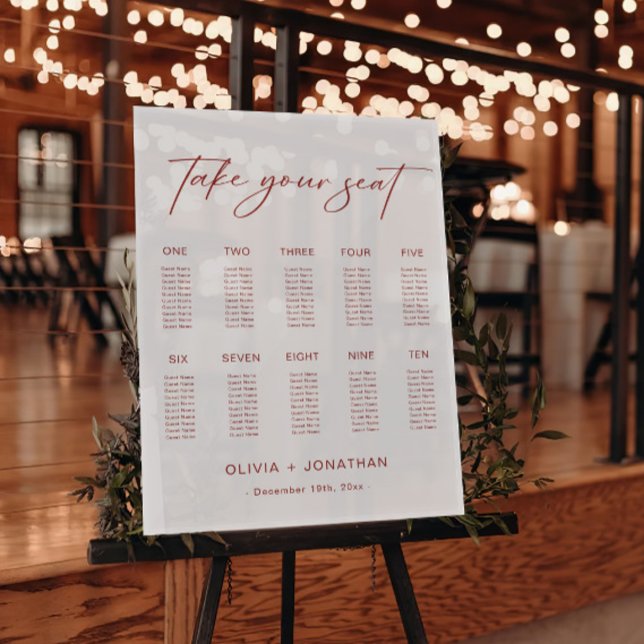 Winter Christmas Wedding Seating Chart 10 Tables  (Creator Uploaded)