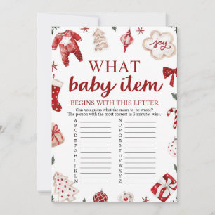 Winter Christmas What Baby Item Baby Shower Game Invitation