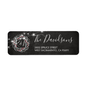 Winter Christmas Wreath Return Address Return Address Label