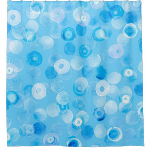 Winter Circles: Abstract Polka Dots. Shower Curtain