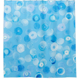 Winter Circles: Abstract Polka Dots. Shower Curtain