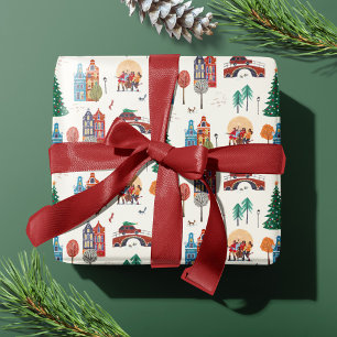 Winter City Holiday Christmas Party Wrapping Paper