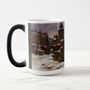 Winter Cityscape With Frozen River Classical Art Magic Mug