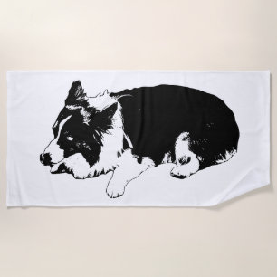 winter clean rest, corgi beach towel
