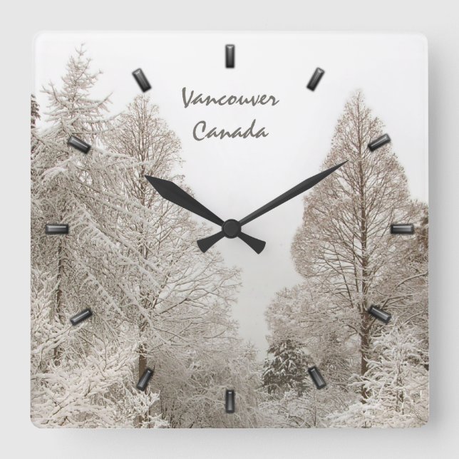 Winter Clock Custom Winter Wonderland Wall Clock (Front)