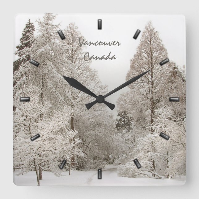Winter Clock Custom Winter Wonderland Wall Clock (Front)