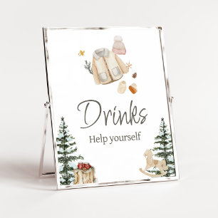 Winter Clothes Its Cold Outside Baby Shower Drinks Poster