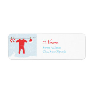 Winter Clothesline Baby Shower Address Label Return Address Label