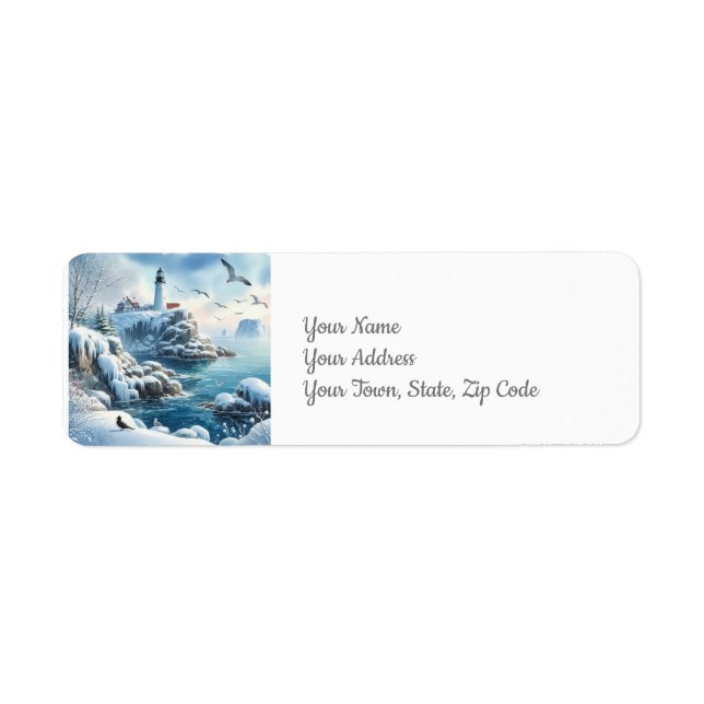 Winter Coastline Return Address Label (Front)