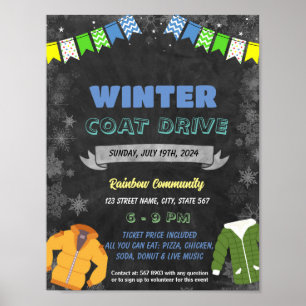 Winter Coat Drive event Template Poster
