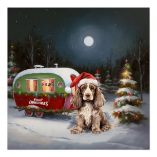 Winter Cocker Spaniel Caravan Christmas Adventure Poster