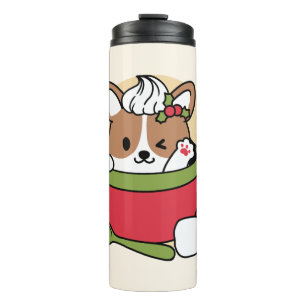 Winter Cocoa Bliss - Cute Dog in Mug Design