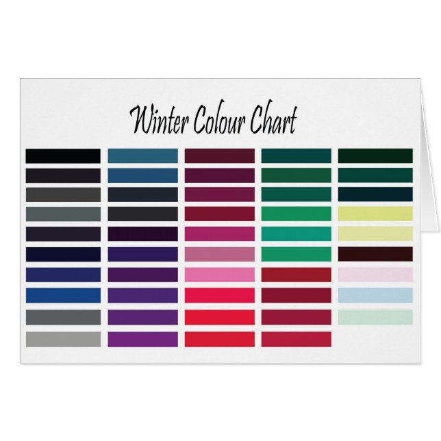 Winter Colour Chart (Front Horizontal)