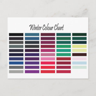 Winter Colour Chart Postcard