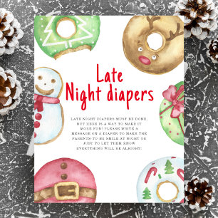 Winter cookies baby shower Late Night diapers Poster