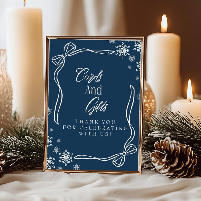Winter Coquette Cards and Gifts Table Sign  (Winter Coquette Cards and Gifts Table Sign)
