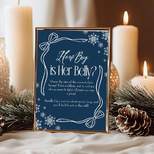Winter Coquette How Big Is Her Belly Baby Shower Invitation