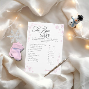 Winter Coquette Pink Price is Right Game Card 