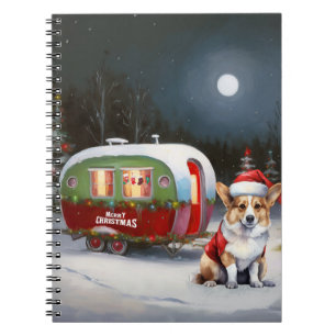 Winter Corgi Caravan Christmas Adventure Notebook