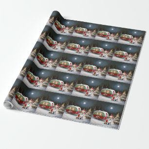 Winter Corgi Caravan Christmas Adventure  Wrapping Paper