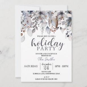 Winter Corporate Holiday Party, Cocktails Dinner Invitation