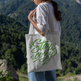 Winter Cosy Quote Lettering Tote Bag