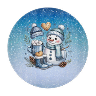 Winter Cosy Snowman Cutting Board