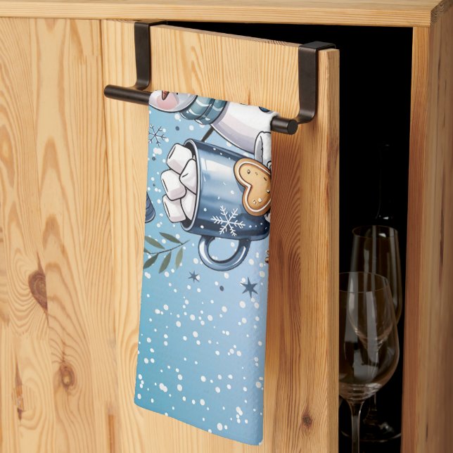Winter Cosy Snowman Tea Towel (Thirds Fold)