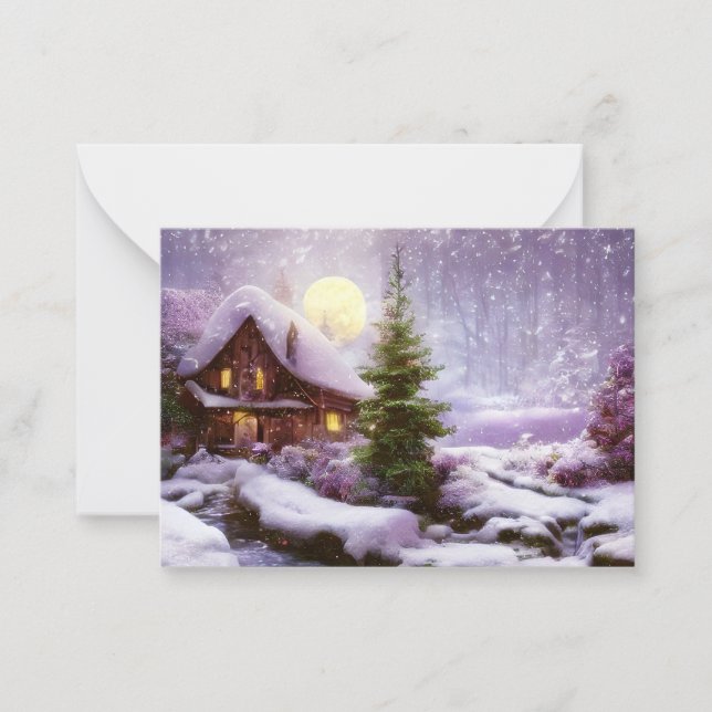 Winter cottage budget mini card (Front)