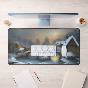 Winter Cottage Desk Mat