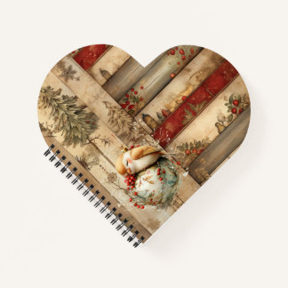 Winter Cottage Woodland Forest Bird Notebook