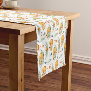Winter Cottagecore Sleeping Fox Short Table Runner