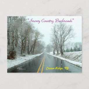 Winter country backroads New Jersey Postcard