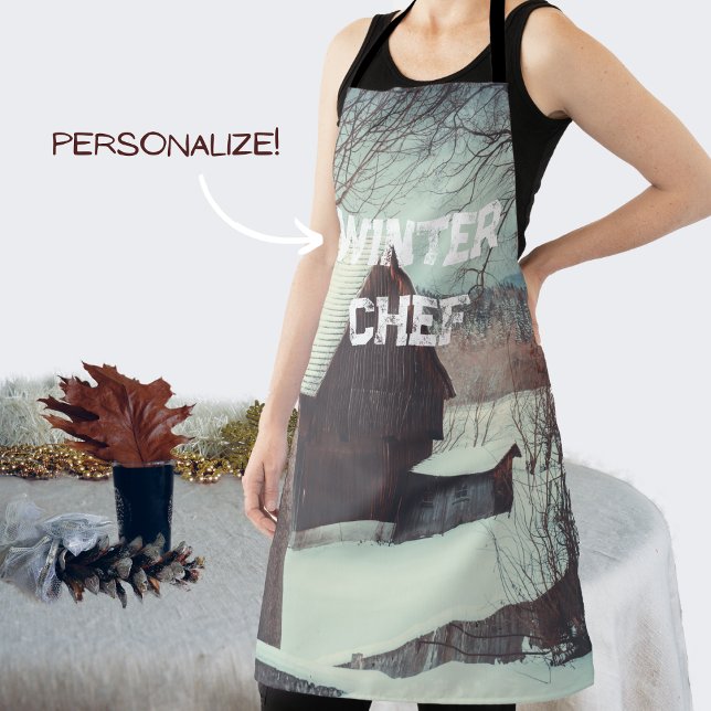 Winter country landscape apron (Creator Uploaded)