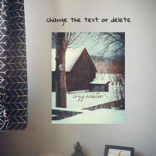 Winter country landscape poster