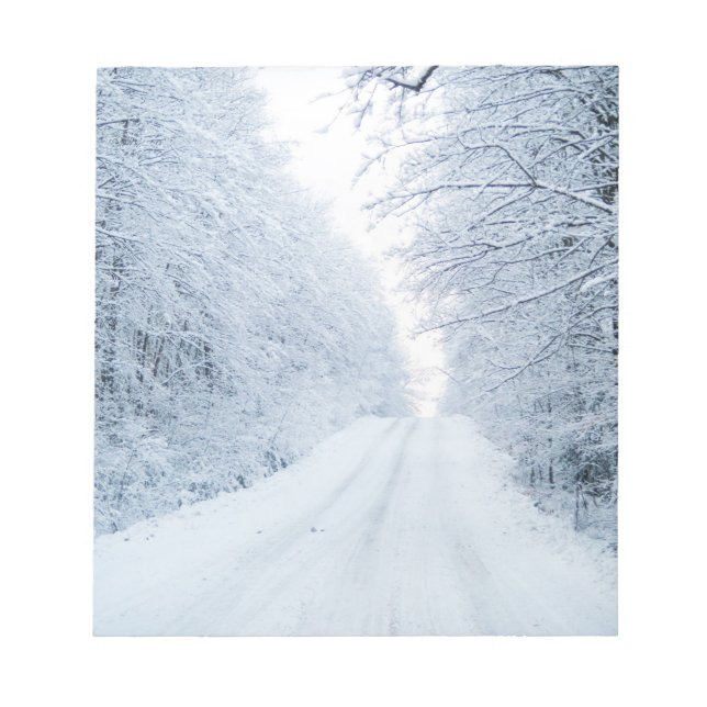 Winter Country Road Scene Notepad (Front)