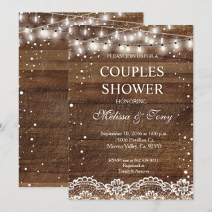 Winter Couple Shower Rustic Invitation