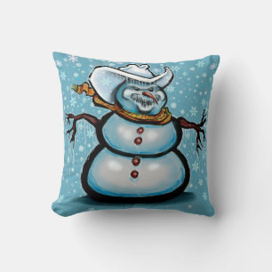 Winter Cowboy Throw Pillow