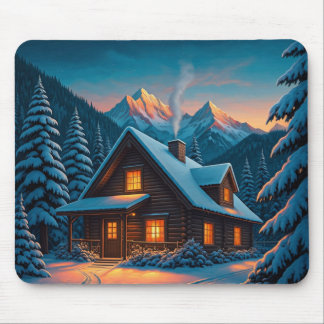 Winter / Cozy Winter Cabin Mouse pad