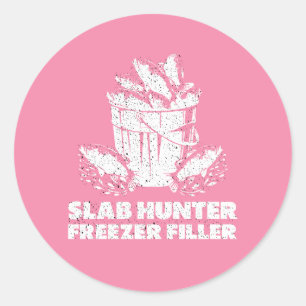 Winter Crappie Fishing Slab Hunter Classic Round Sticker