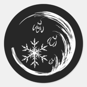 Winter Crest Classic Round Sticker