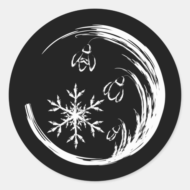 Winter Crest Classic Round Sticker (Front)