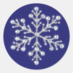 Winter Crystal Snowflake Sticker indigo