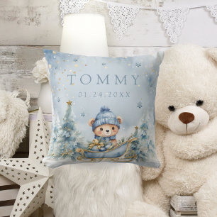 Winter Cute Bear Forest Baby Shower Gift Cushion