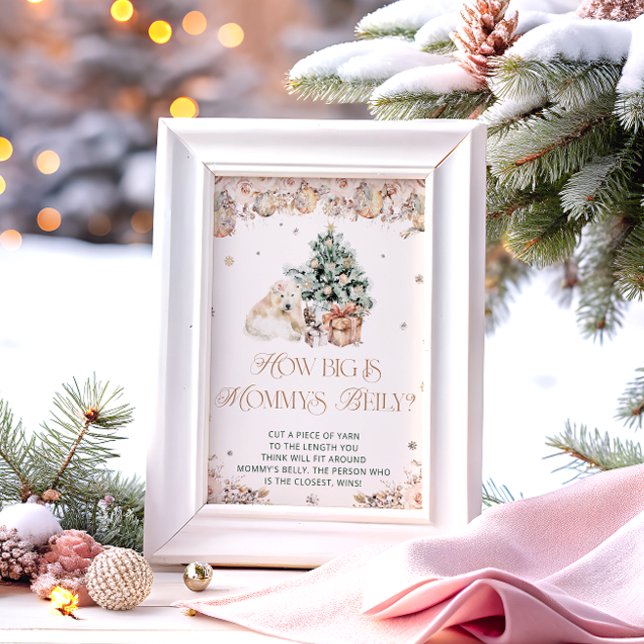 Winter Cute Bear How Big is Mummy's Belly Poster (Creator Uploaded)