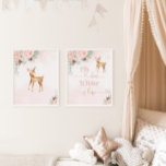 Winter cute deer blush pink girl nursery<br><div class="desc">Winter cute deer blush pink girl nursery Wall Art Sets</div>
