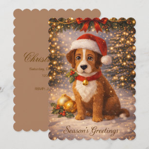 Winter cute dog invitation
