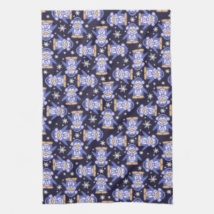 Winter cute penguins patterned print kitchen towel