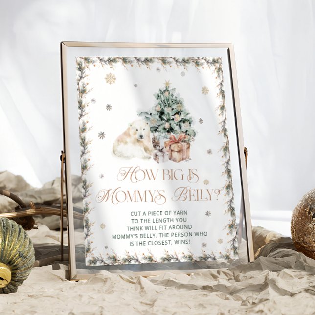 Winter Cute Polar Bear How Big is Mummy's Belly Poster (Creator Uploaded)